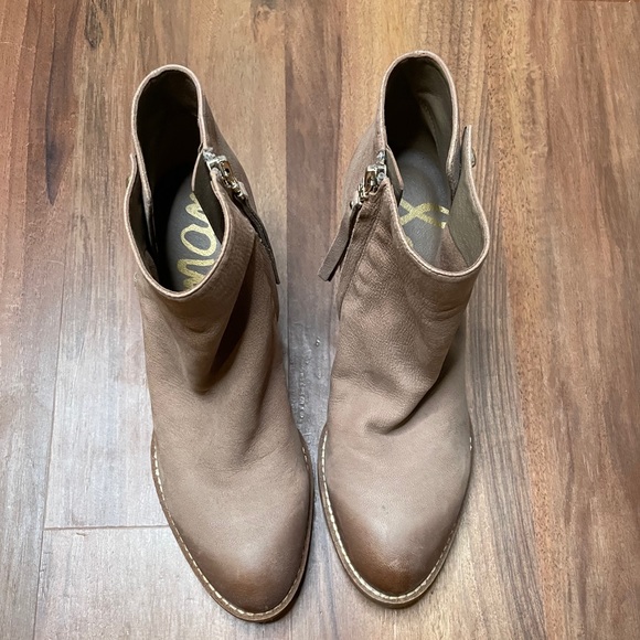 Sam Edelman Leather Macon Brown Ankle Booties - Picture 5 of 14